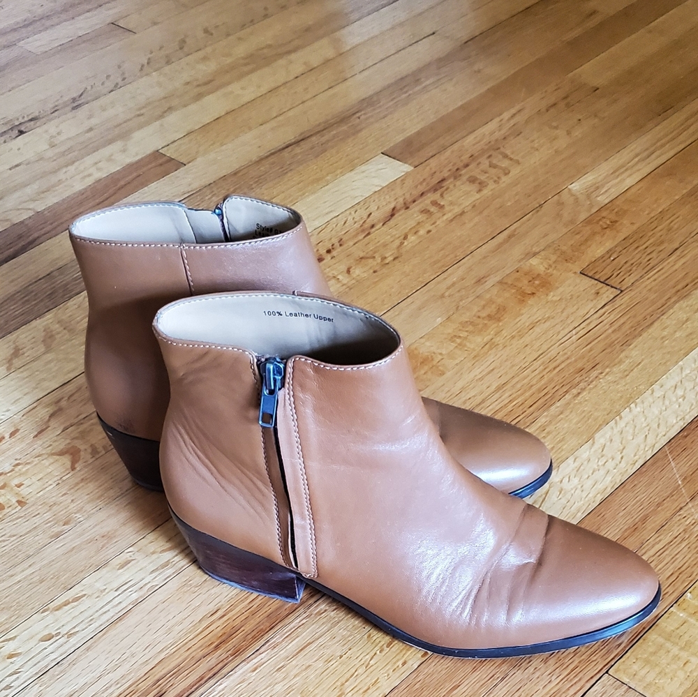 J.Crew Cognac Leather Ankle Boots Regan Caramel